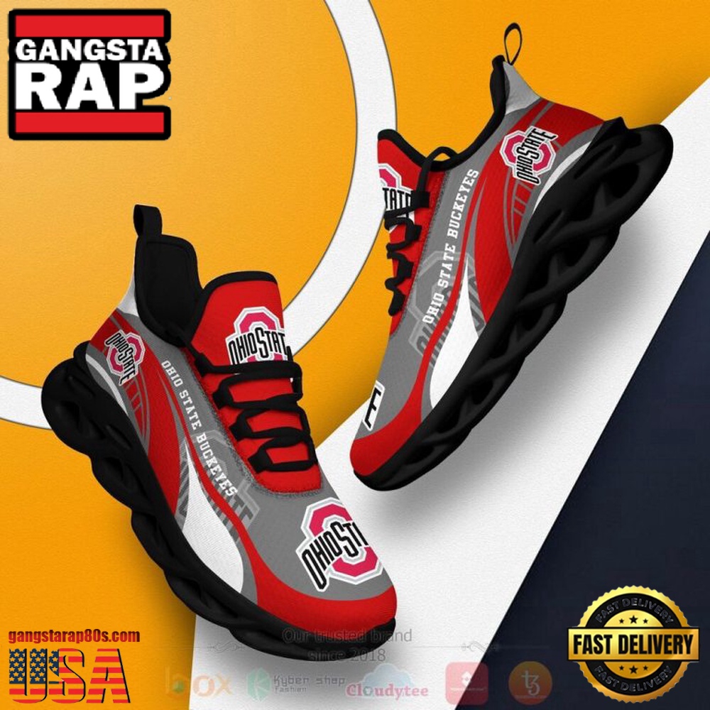 NCAA Ohio State Buckeyes Football Clunky Unique Design Max Soul Shoes Running Sneakers NCAA Ohio State Buckeyes Football Clunky Unique Design Max Soul Shoes Running Sneakers