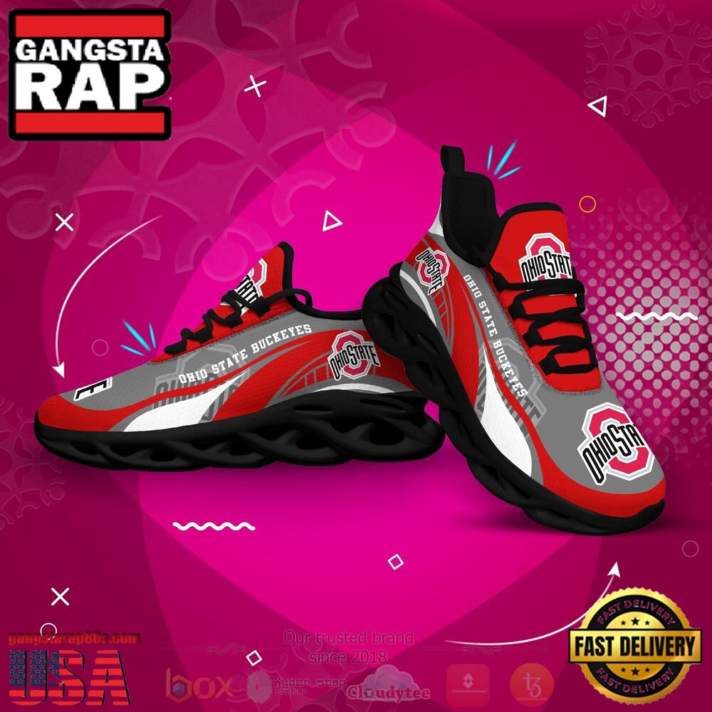 NCAA Ohio State Buckeyes Football Clunky Unique Design Max Soul Shoes Running Sneakers NCAA Ohio State Buckeyes Football Clunky Unique Design Max Soul Shoes Running Sneakers