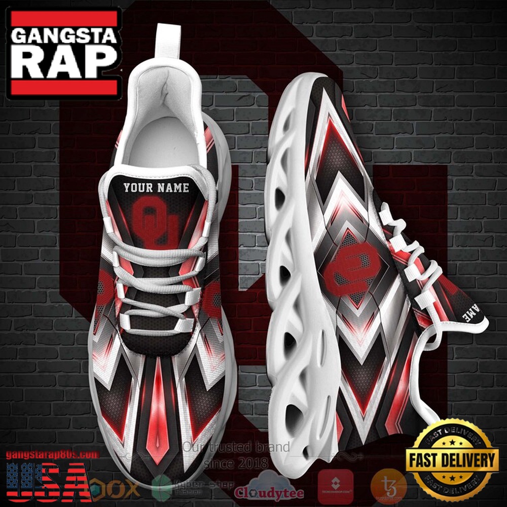 NCAA Oklahoma Sooners Football Team Custom Name Clunky Unique Design Max Soul Shoes Running Sneakers