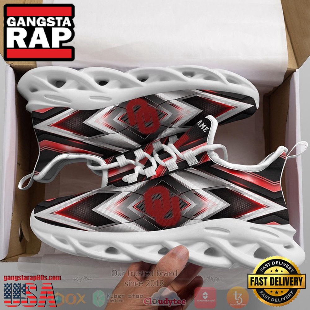 NCAA Oklahoma Sooners Football Team Custom Name Clunky Unique Design Max Soul Shoes Running Sneakers