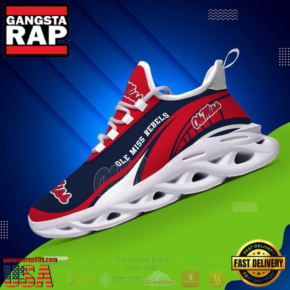 NCAA Ole Miss Rebels Football Clunky Unique Design Max Soul Shoes Running Sneakers