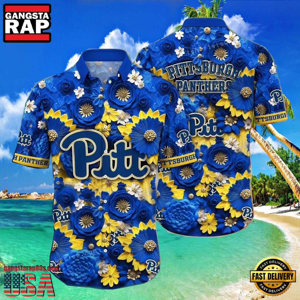 NCAA Pittsburgh Panthers Flower Hawaiian Shirt 3D Shirt