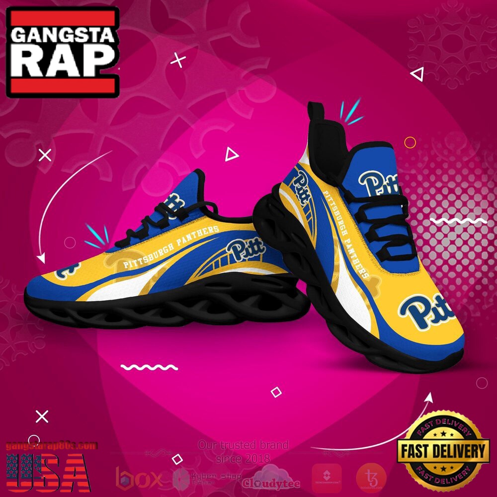 NCAA Pittsburgh Panthers Football Clunky Unique Design Max Soul Shoes Running Sneakers