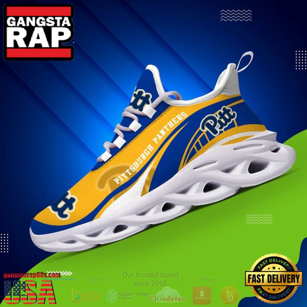 NCAA Pittsburgh Panthers Football Clunky Unique Design Max Soul Shoes Running Sneakers