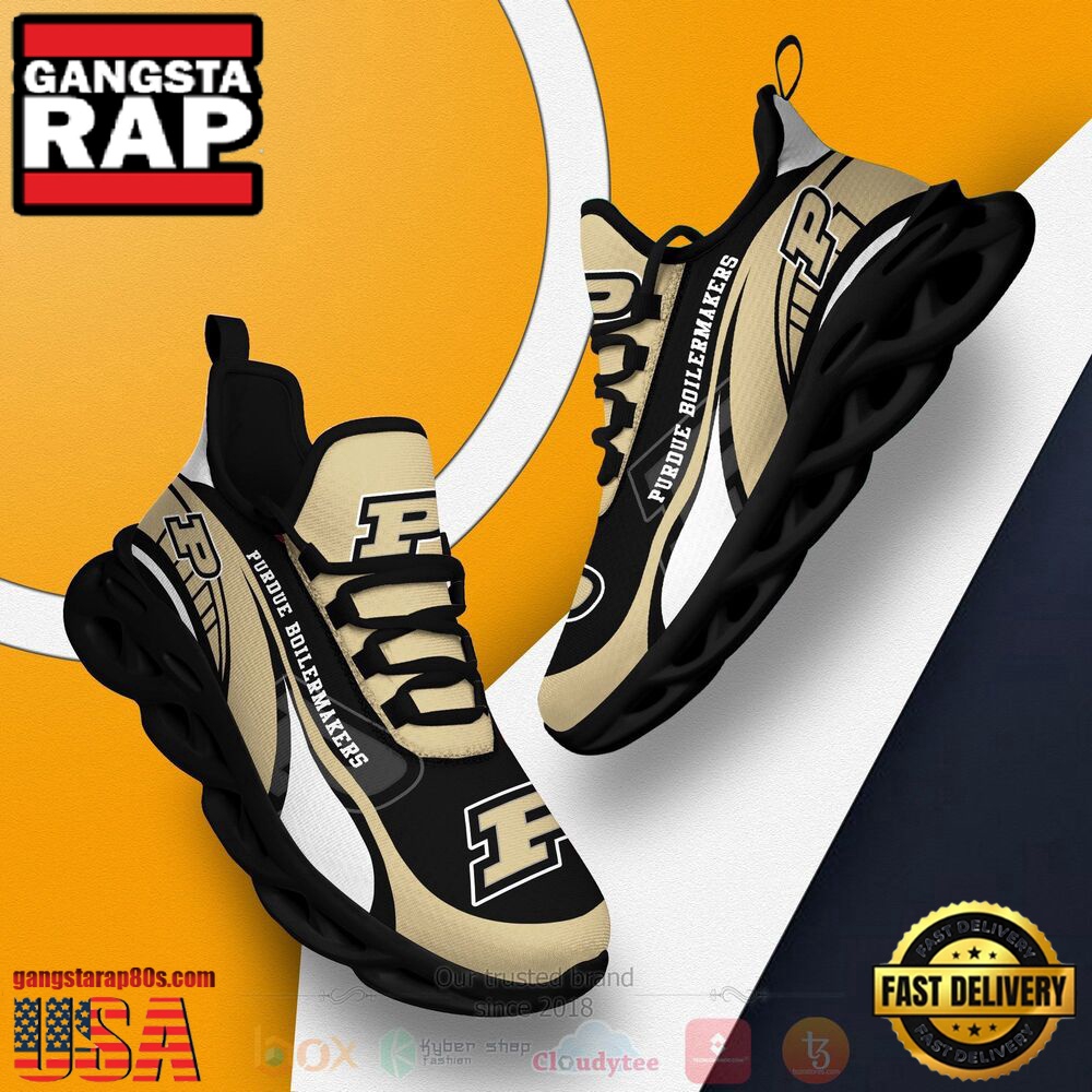 NCAA Purdue Boilermakers Football Clunky Unique Design Max Soul Shoes Running Sneakers