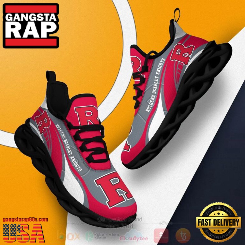 NCAA Rutgers Scarlet Knights Football Clunky Unique Design Max Soul Shoes Running Sneakers NCAA Rutgers Scarlet Knights Football Clunky Unique Design Max Soul Shoes Running Sneakers