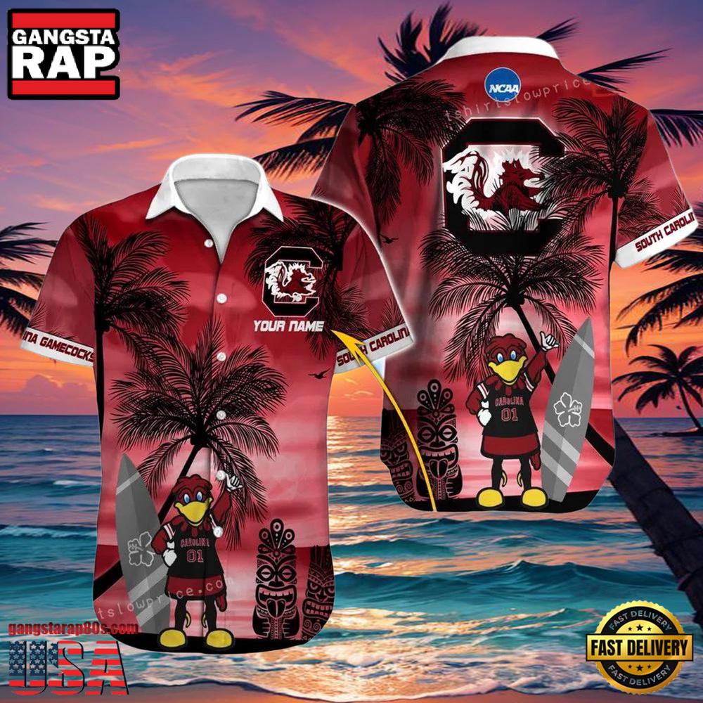 NCAA South Carolina Gamecocks Hawaiian Shirt Custom Name Hawaiian Shirt