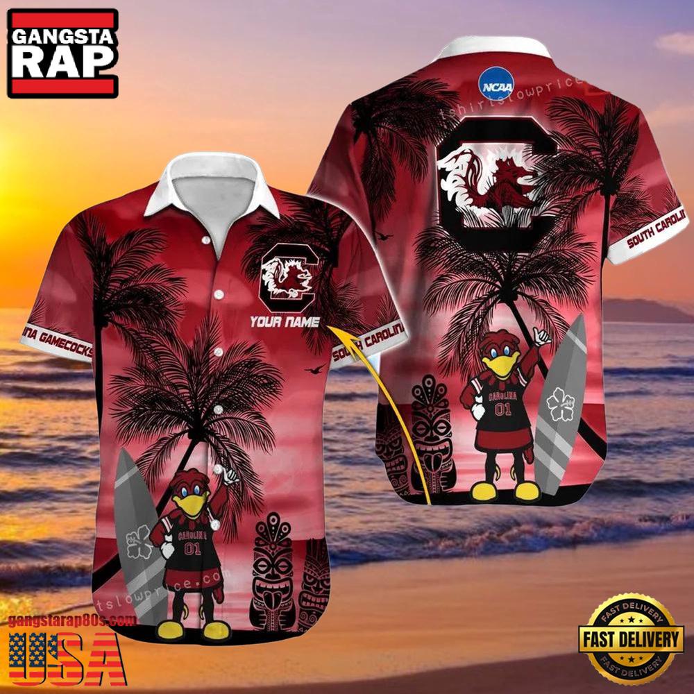 NCAA South Carolina Gamecocks Hawaiian Shirt Custom Name Hawaiian Shirt