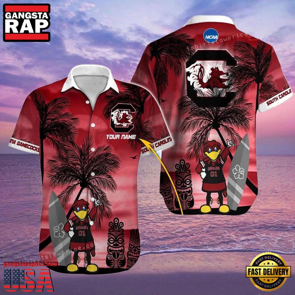 NCAA South Carolina Gamecocks Hawaiian Shirt Custom Name Hawaiian Shirt