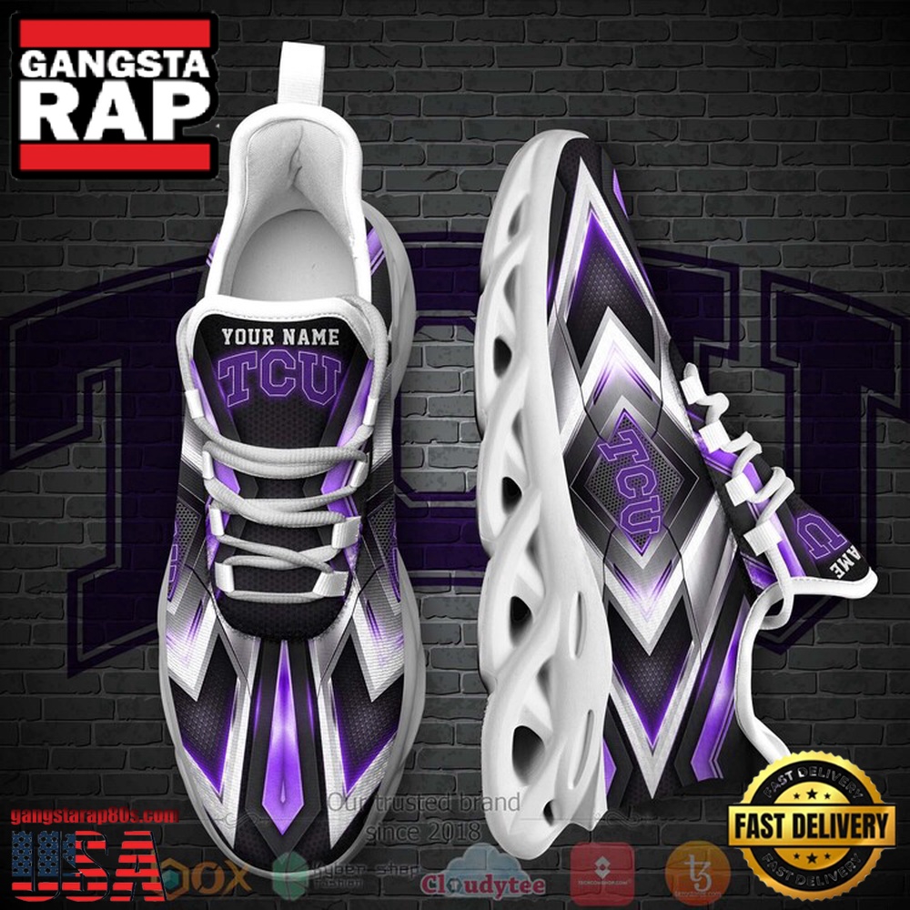 NCAA Tcu Horned Frogs Football Team Custom Name Clunky Unique Design Max Soul Shoes Running Sneakers NCAA Tcu Horned Frogs Football Team Custom Name Clunky Unique Design Max Soul Shoes Running Sneakers
