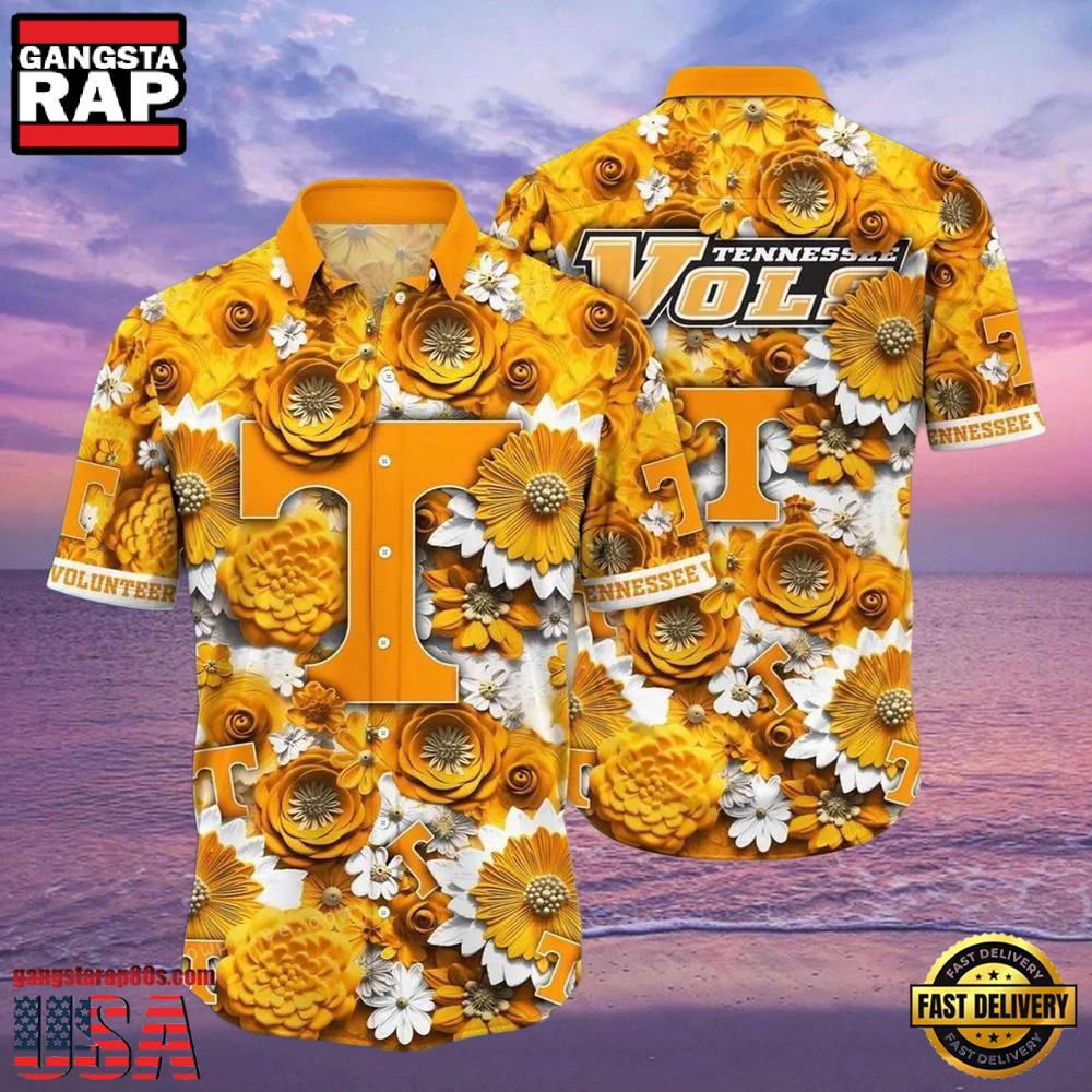 NCAA Tennessee Volunteers Flower Hawaiian Shirt 3D Shirt