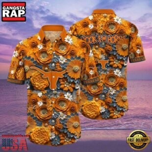 NCAA Texas Longhorns Flower Hawaiian Shirt Outfit 3D Shirt