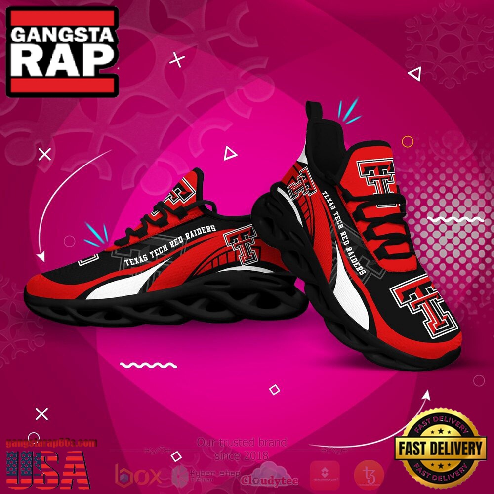 NCAA Texas Tech Red Raiders Football Clunky Unique Design Max Soul Shoes Running Sneakers