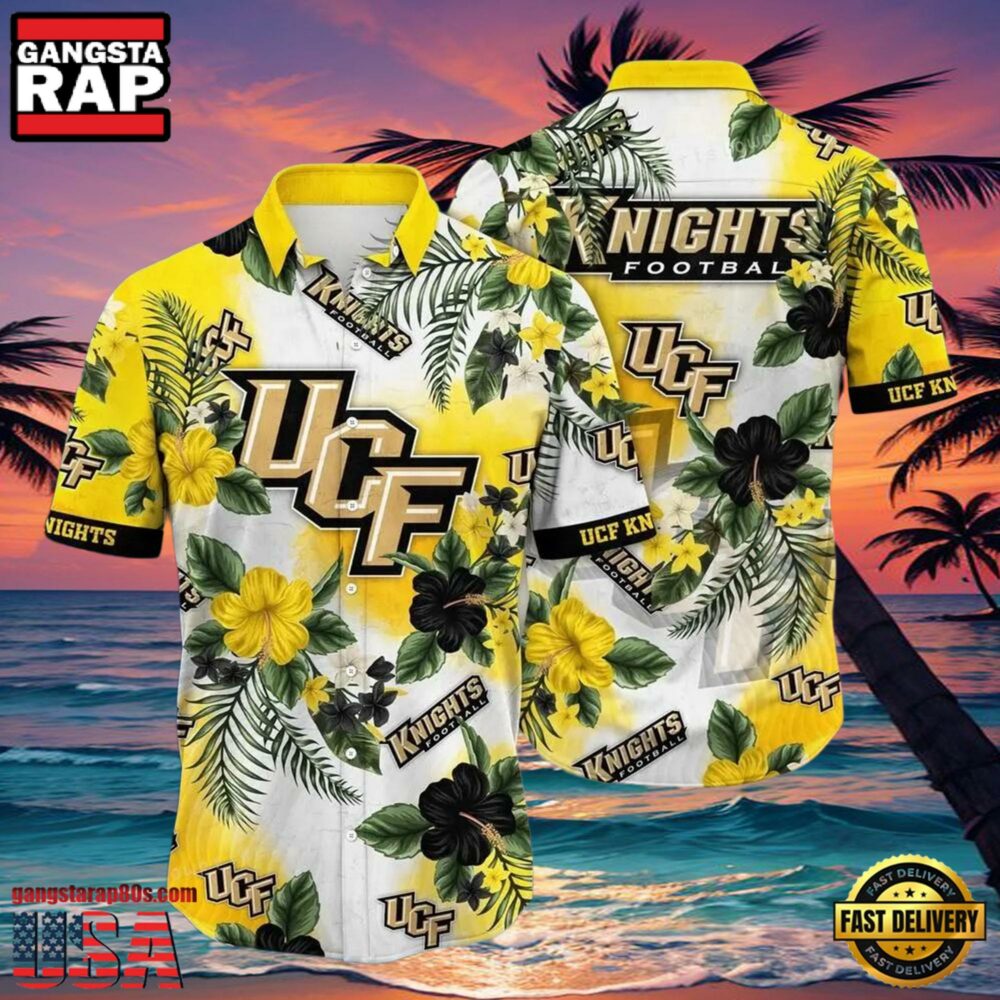 NCAA Ucf Knights Flower Hawaiian Shirt Outfit 3D Shirt, Ucf Knights Football Gifts NCAA Ucf Knights Flower Hawaiian Shirt Outfit 3D Shirt, Ucf Knights Football Gifts