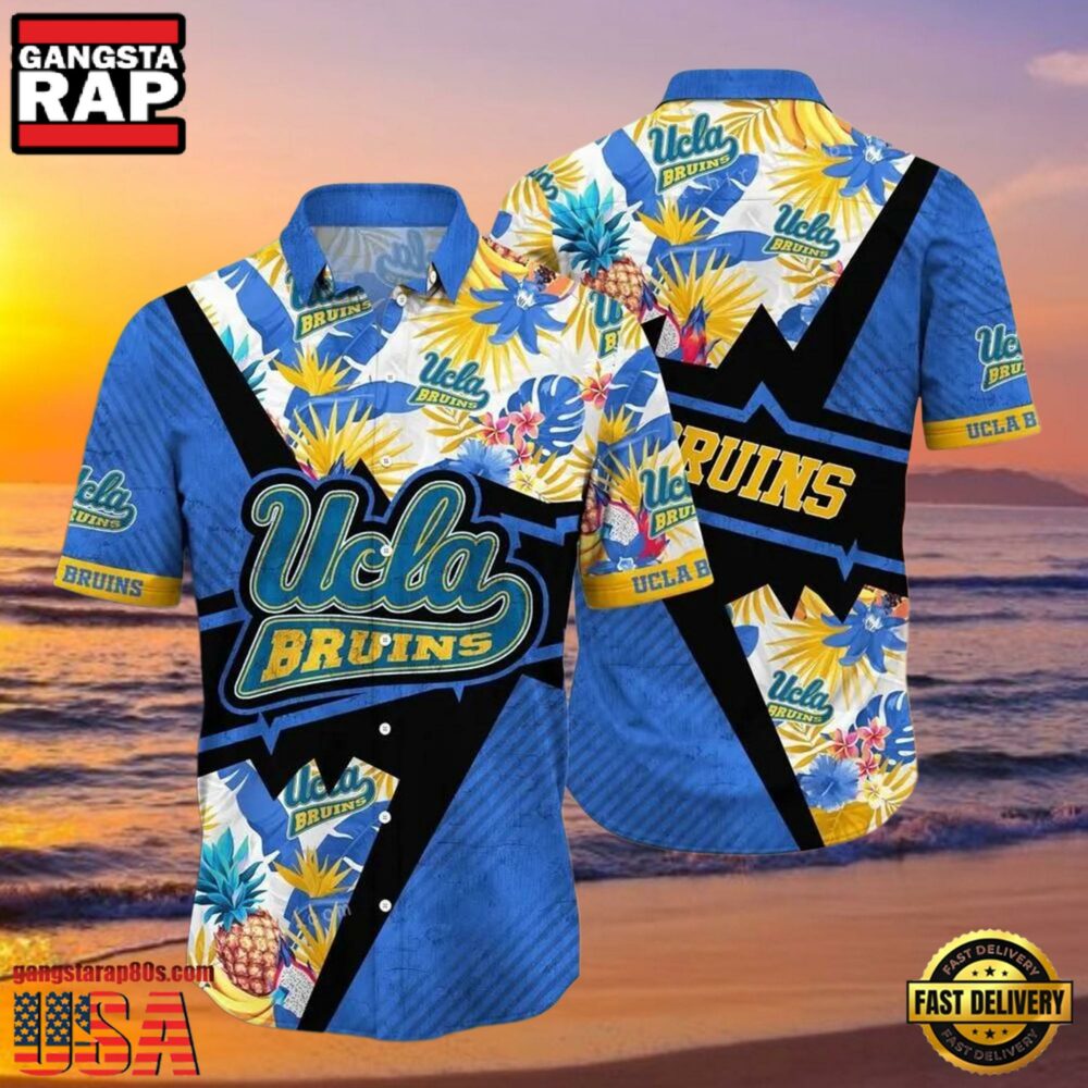 NCAA Ucla Bruins Flower Hawaiian Shirt 3D Shirt, Ucla Bruins Football Gifts For Her NCAA Ucla Bruins Flower Hawaiian Shirt 3D Shirt, Ucla Bruins Football Gifts For Her