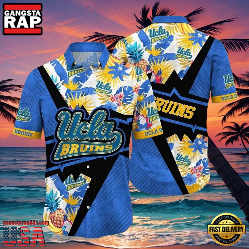 NCAA Ucla Bruins Flower Hawaiian Shirt 3D Shirt, Ucla Bruins Football Gifts For Her NCAA Ucla Bruins Flower Hawaiian Shirt 3D Shirt, Ucla Bruins Football Gifts For Her