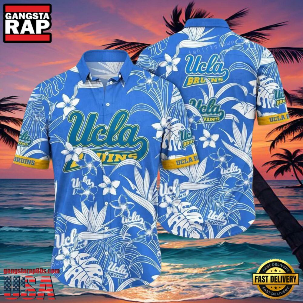 NCAA Ucla Bruins Flower Hawaiian Shirt Outfit 3D Shirt, Personalized Ucla Bruins Gifts NCAA Ucla Bruins Flower Hawaiian Shirt Outfit 3D Shirt, Personalized Ucla Bruins Gifts