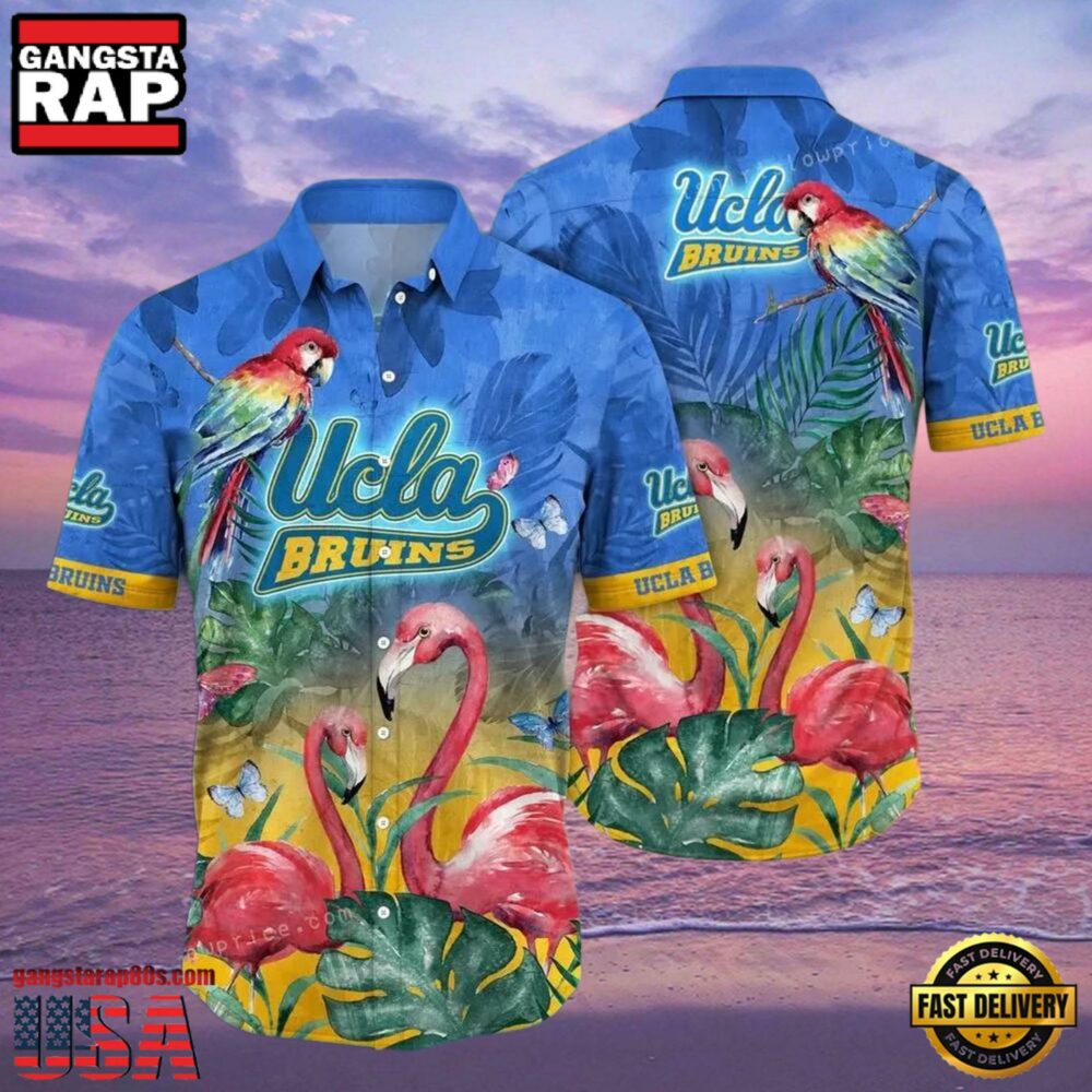 NCAA Ucla Bruins Flower Hawaiian Shirt Outfit 3D Shirt, Ucla Bruins Football Gifts For Her.jpgGroup