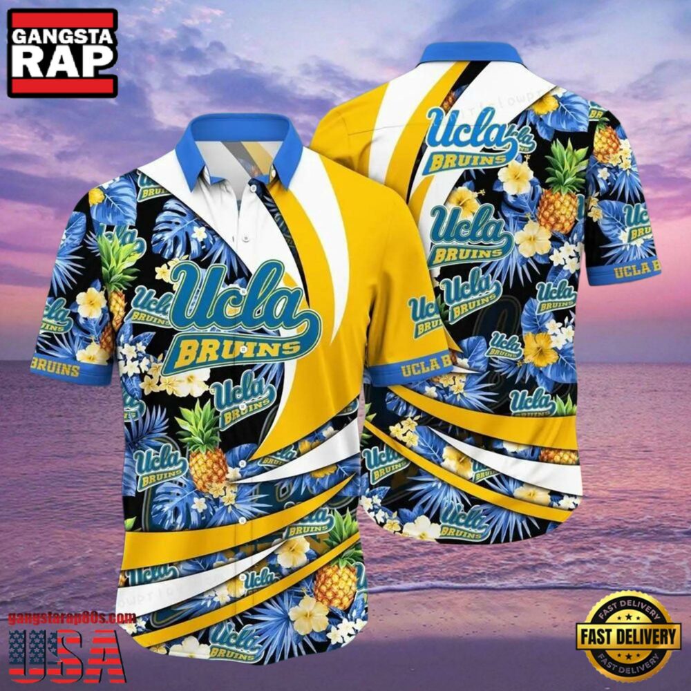 NCAA Ucla Bruins Flower Hawaiian Shirt Outfit 3D Shirt, Ucla Bruins Holiday Gifts.jpgGroup