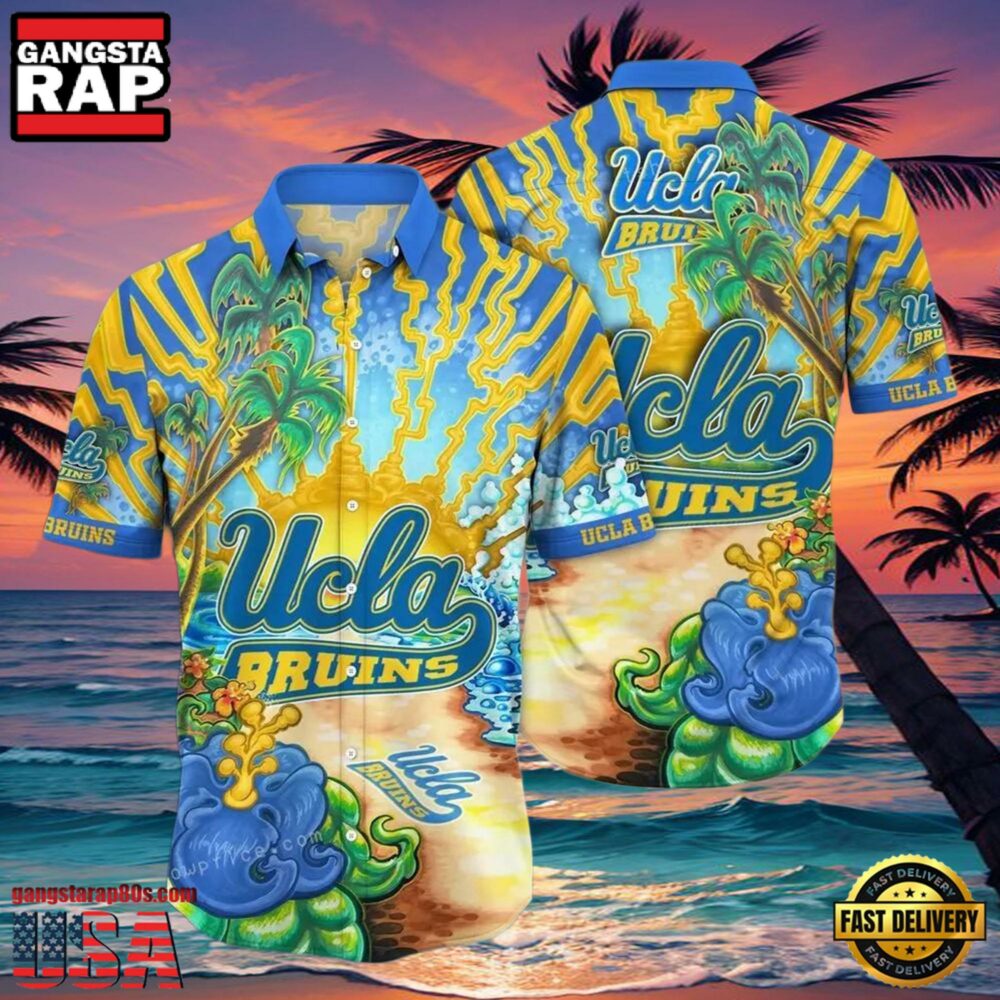 NCAA Ucla Bruins Flower Hawaiian Shirt Outfit 3D Shirt, Unique Ucla Bruins Gifts NCAA Ucla Bruins Flower Hawaiian Shirt Outfit 3D Shirt, Unique Ucla Bruins Gifts