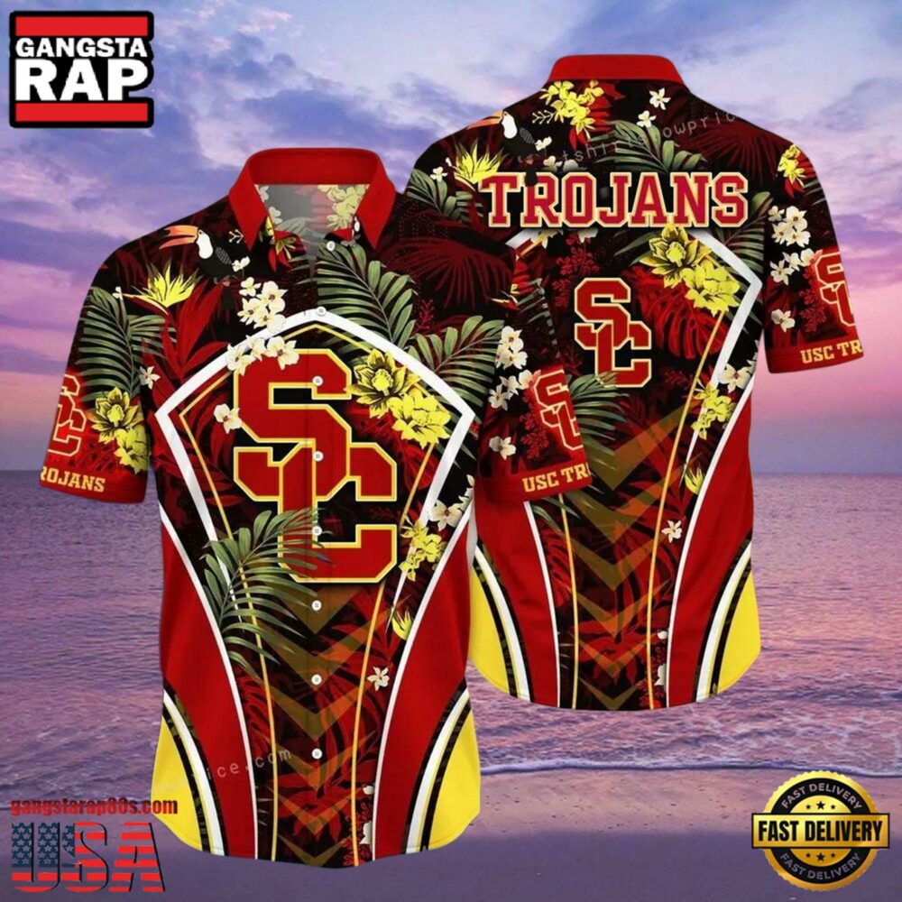 NCAA Usc Trojans Flower Hawaiian Shirt 3D Shirt, Gifts For Usc Trojans Football Fans.jpgGroup
