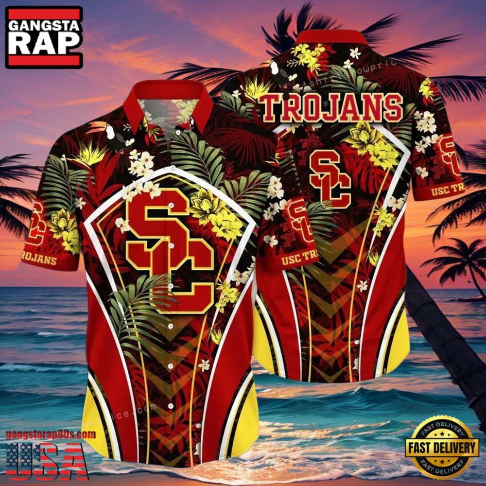 NCAA Usc Trojans Flower Hawaiian Shirt 3D Shirt, Gifts For Usc Trojans Football Fans NCAA Usc Trojans Flower Hawaiian Shirt 3D Shirt, Gifts For Usc Trojans Football Fans
