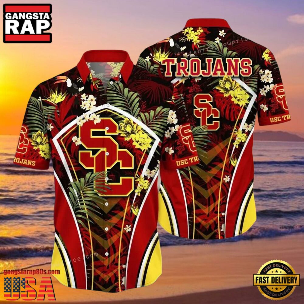 NCAA Usc Trojans Flower Hawaiian Shirt 3D Shirt, Gifts For Usc Trojans Football Fans NCAA Usc Trojans Flower Hawaiian Shirt 3D Shirt, Gifts For Usc Trojans Football Fans