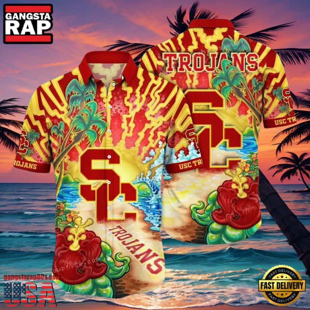 NCAA Usc Trojans Flower Hawaiian Shirt 3D Shirt, Personalized Usc Trojans Gifts NCAA Usc Trojans Flower Hawaiian Shirt 3D Shirt, Personalized Usc Trojans Gifts