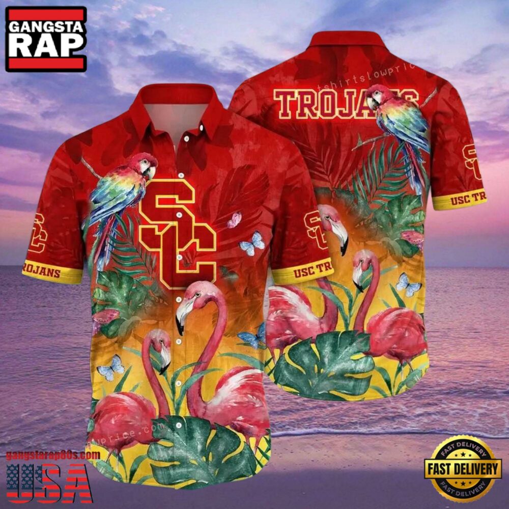 NCAA Usc Trojans Flower Hawaiian Shirt Outfit 3D Shirt, Usc Trojans Gift Ideas.jpgGroup