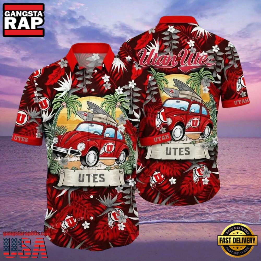 NCAA Utah Utes Flower Hawaiian Shirt 3D Shirt, Utah Utes Football Christmas Gifts.jpgGroup