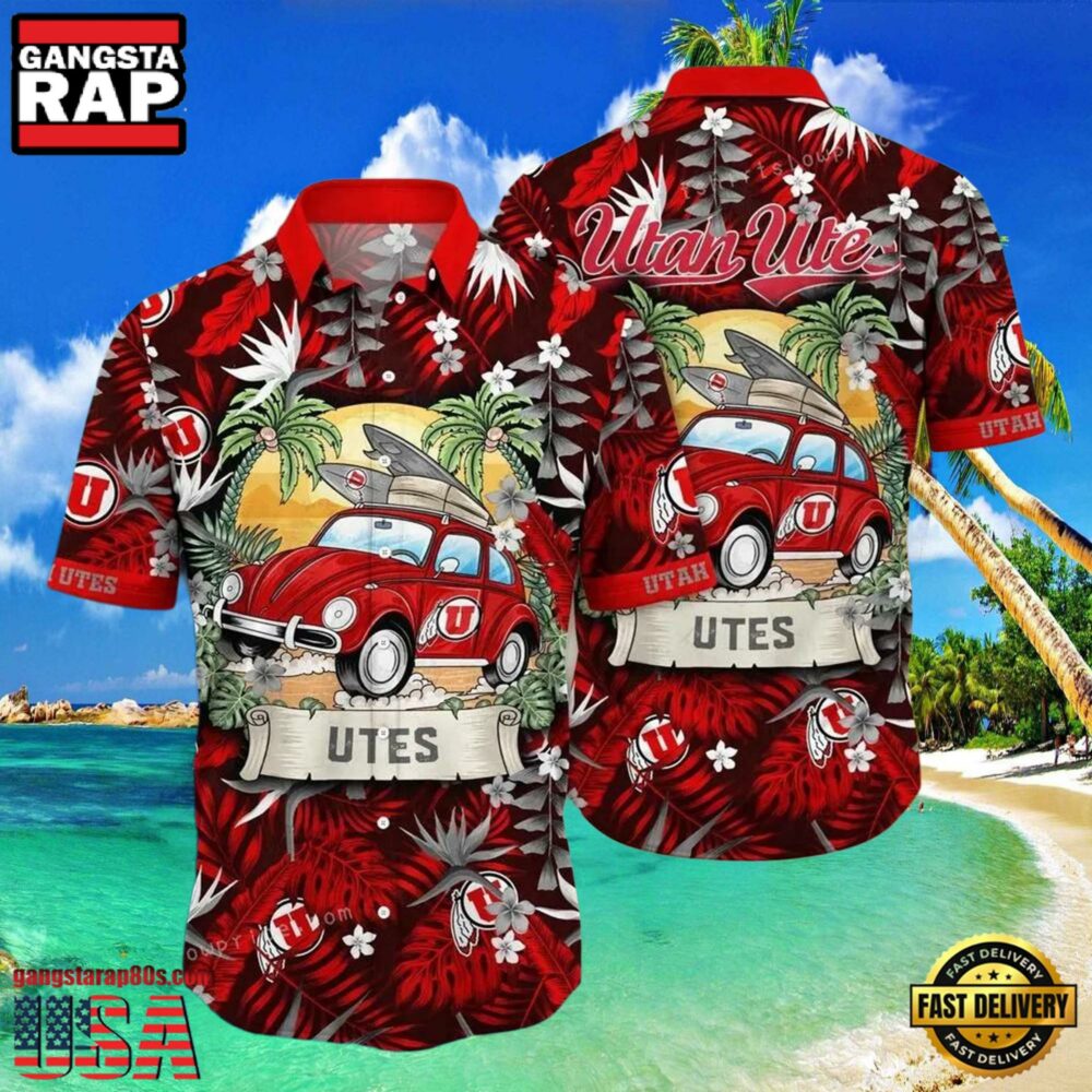 NCAA Utah Utes Flower Hawaiian Shirt 3D Shirt, Utah Utes Football Christmas Gifts.jpgGroup