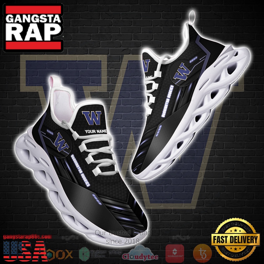 NCAA Washington Huskies Custom Name Clunky Unique Design Max Soul Shoes Running Sneakers