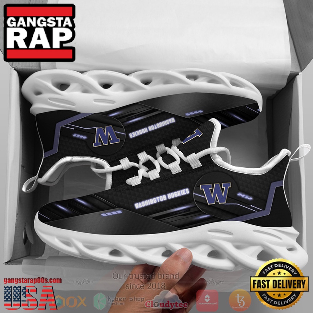 NCAA Washington Huskies Custom Name Clunky Unique Design Max Soul Shoes Running Sneakers