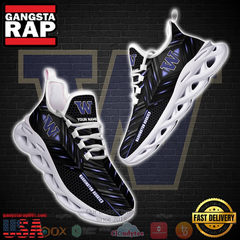 NCAA Washington Huskies Ncaa Custom Name Clunky Unique Design Max Soul Shoes Running Sneakers