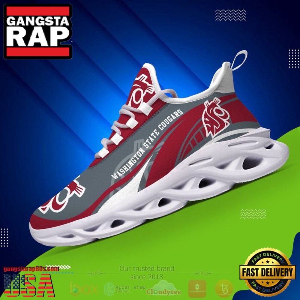 NCAA Washington State Cougars Football Clunky Unique Design Max Soul Shoes Running Sneakers