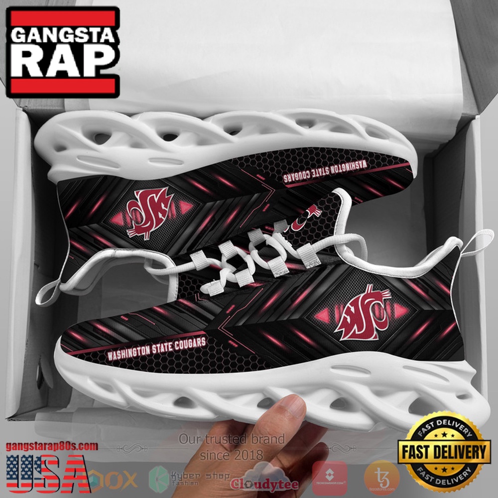 NCAA Washington State Cougars Ncaa Custom Name Clunky Unique Design Max Soul Shoes Running Sneakers