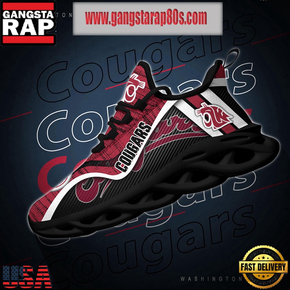 NCAA Washington State Cougars New Design Max Soul Shoes Running Sneakers
