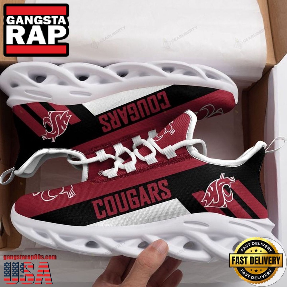 NCAA Washington State Cougars Unique Design Max Soul Shoes Running Sneakers