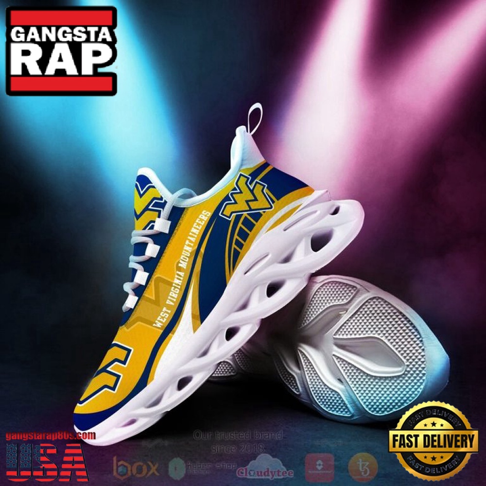 NCAA West Virginia Mountaineers Football Clunky Unique Design Max Soul Shoes Running Sneakers NCAA West Virginia Mountaineers Football Clunky Unique Design Max Soul Shoes Running Sneakers