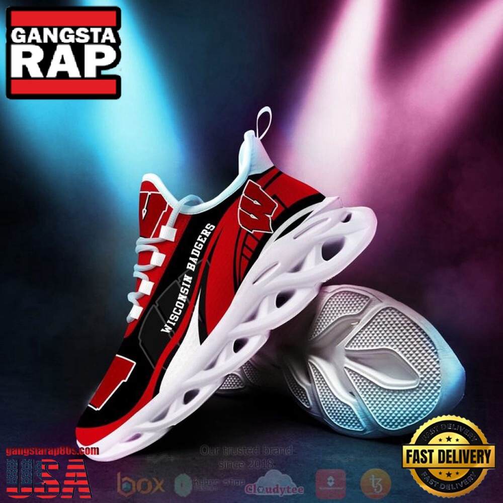 NCAA Wisconsin Badgers Football Clunky Unique Design Max Soul Shoes Running Sneakers NCAA Wisconsin Badgers Football Clunky Unique Design Max Soul Shoes Running Sneakers