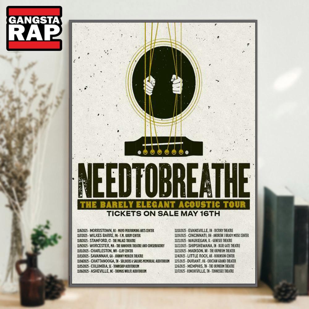 Needtobreathe The Barely Elegant Acoustic Tour May 2025 Poster Canvas Art