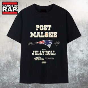 New England Patriots Post Malone With Jekky Roll 2025 T Shirt