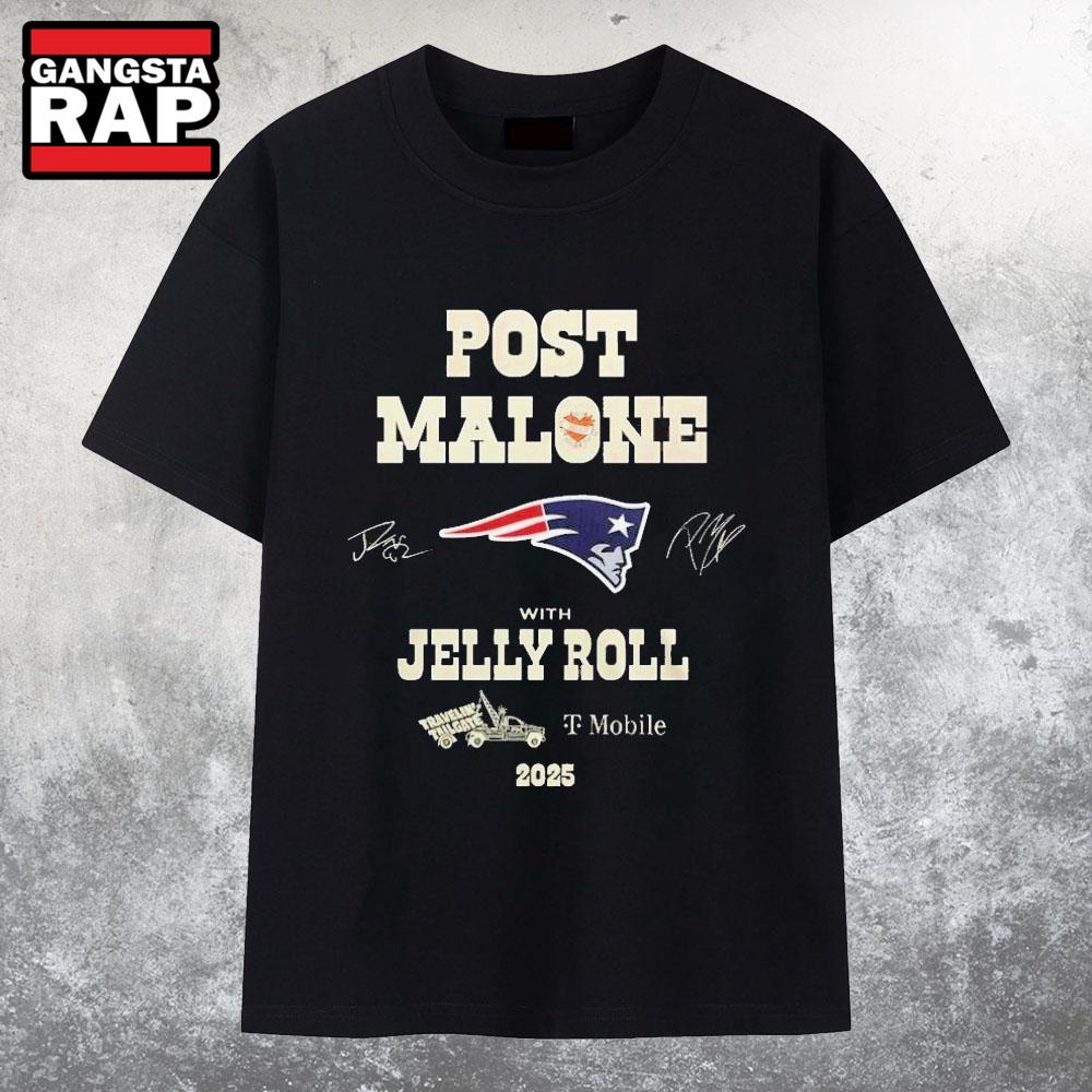New England Patriots Post Malone With Jekky Roll 2025 T Shirt