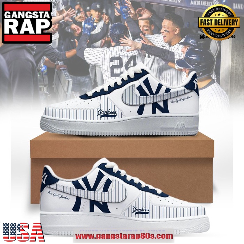 New York Yankees Signature Air Force 1 Running Sneakers Shoes New York Yankees Signature Air Force 1 Running Sneakers Shoes