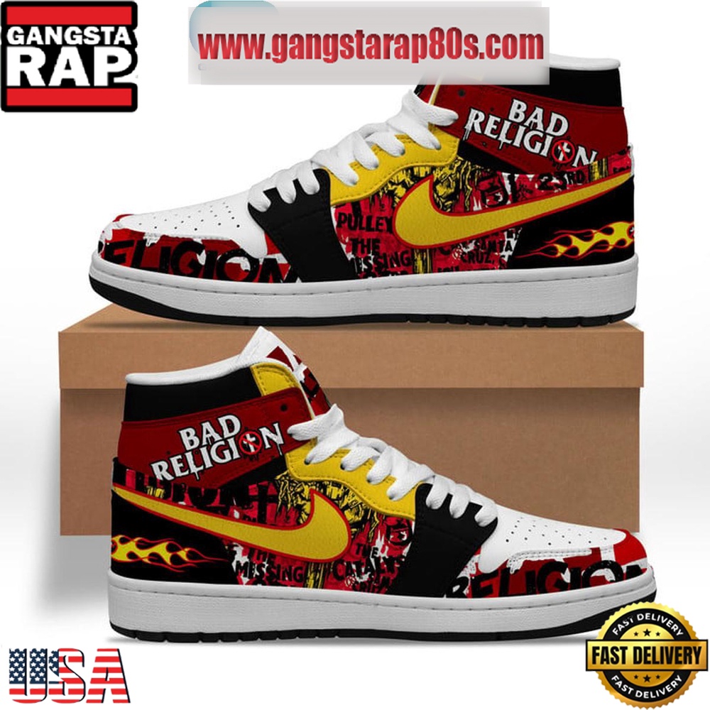 NFL Bad Religion I Want To Conquer The World Air Jordan 1 Sneakers Shoes