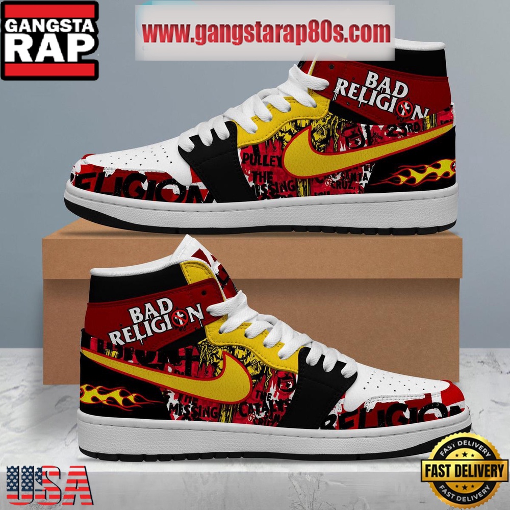 NFL Bad Religion I Want To Conquer The World Air Jordan 1 Sneakers Shoes