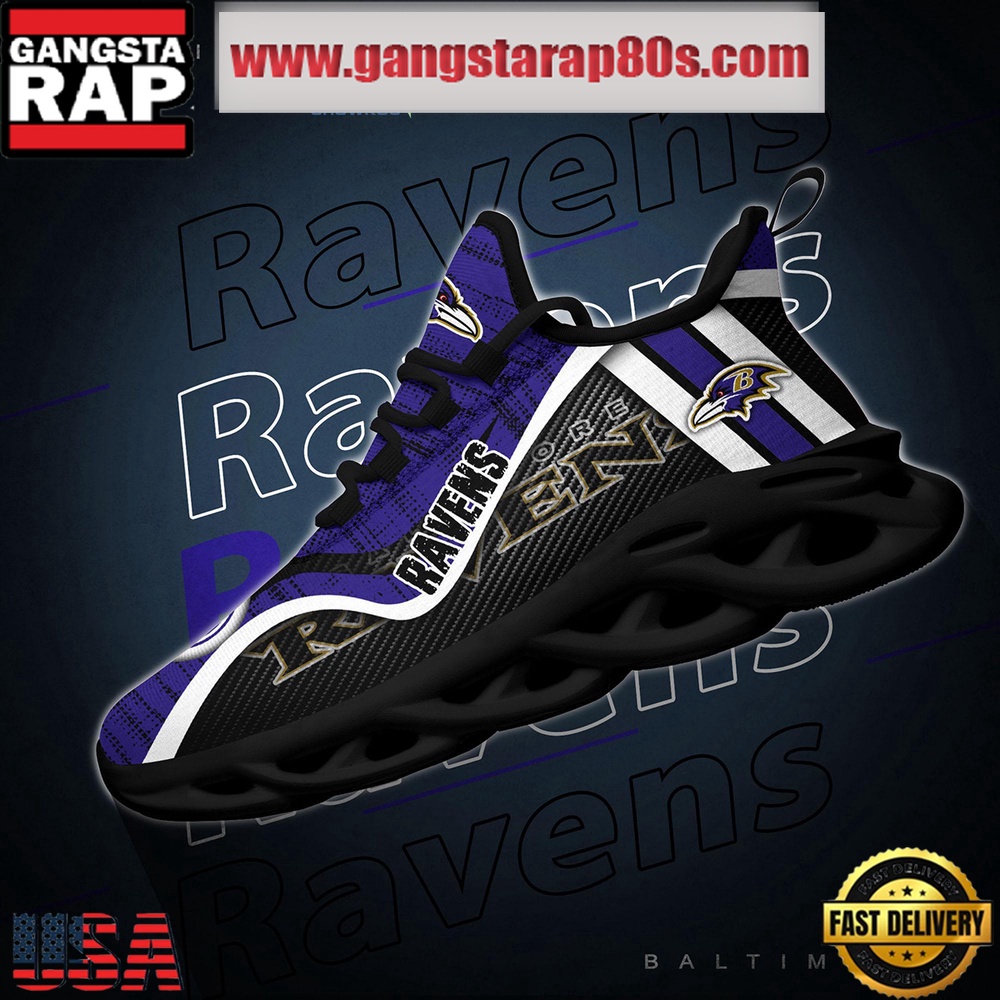 NFL Baltimore Ravens Unique Design Max Soul Shoes Running Sneakers