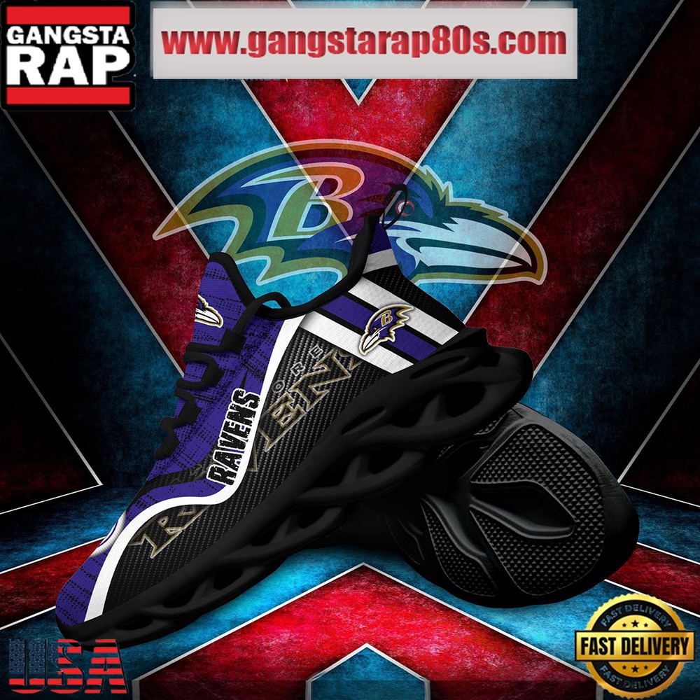 NFL Baltimore Ravens Unique Design Max Soul Shoes Running Sneakers NFL Baltimore Ravens Unique Design Max Soul Shoes Running Sneakers