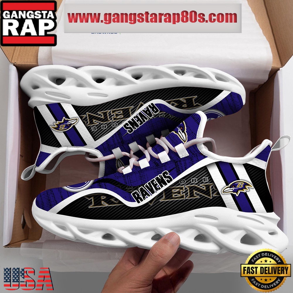 NFL Baltimore Ravens Unique Design Max Soul Shoes Running Sneakers