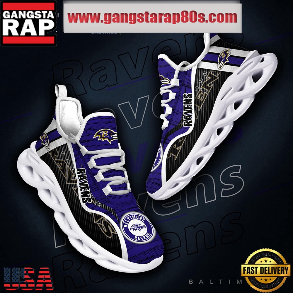 NFL Baltimore Ravens Unique Design Max Soul Shoes Running Sneakers NFL Baltimore Ravens Unique Design Max Soul Shoes Running Sneakers